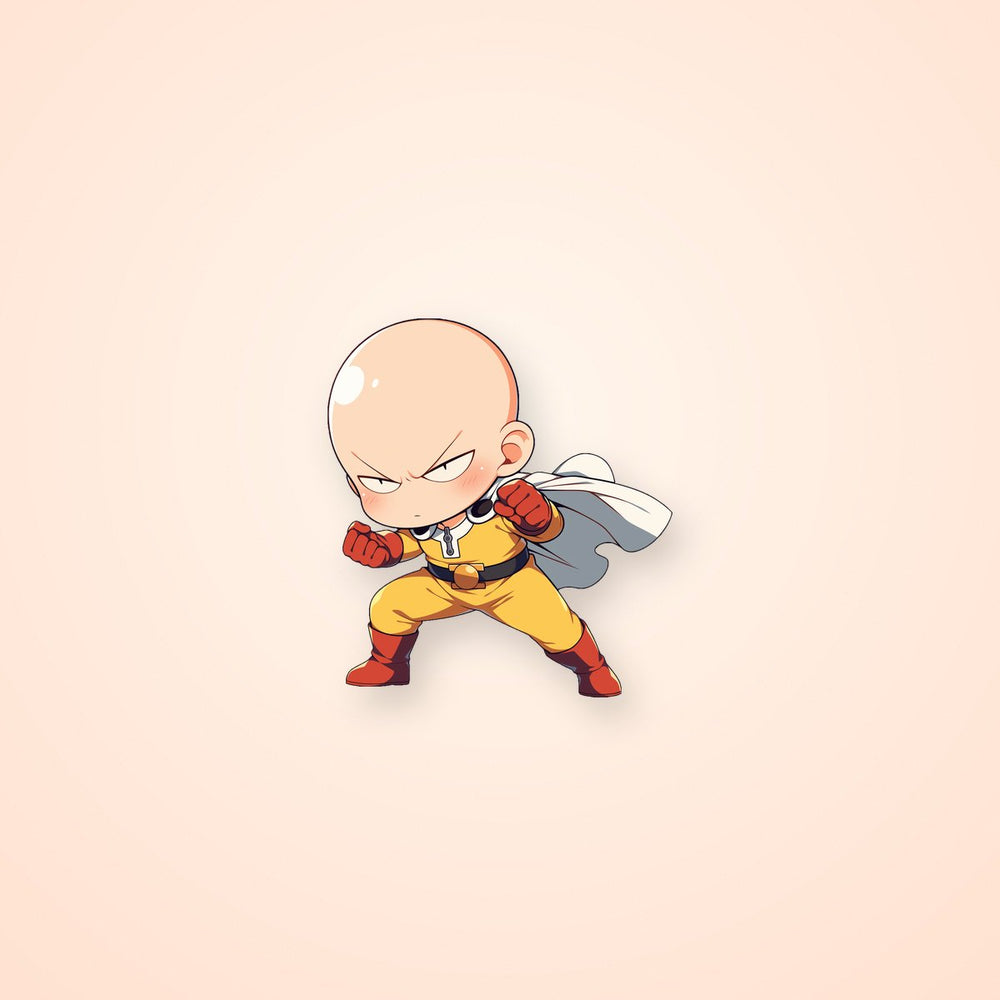 Chibi Saitama Determined Stance Sticker