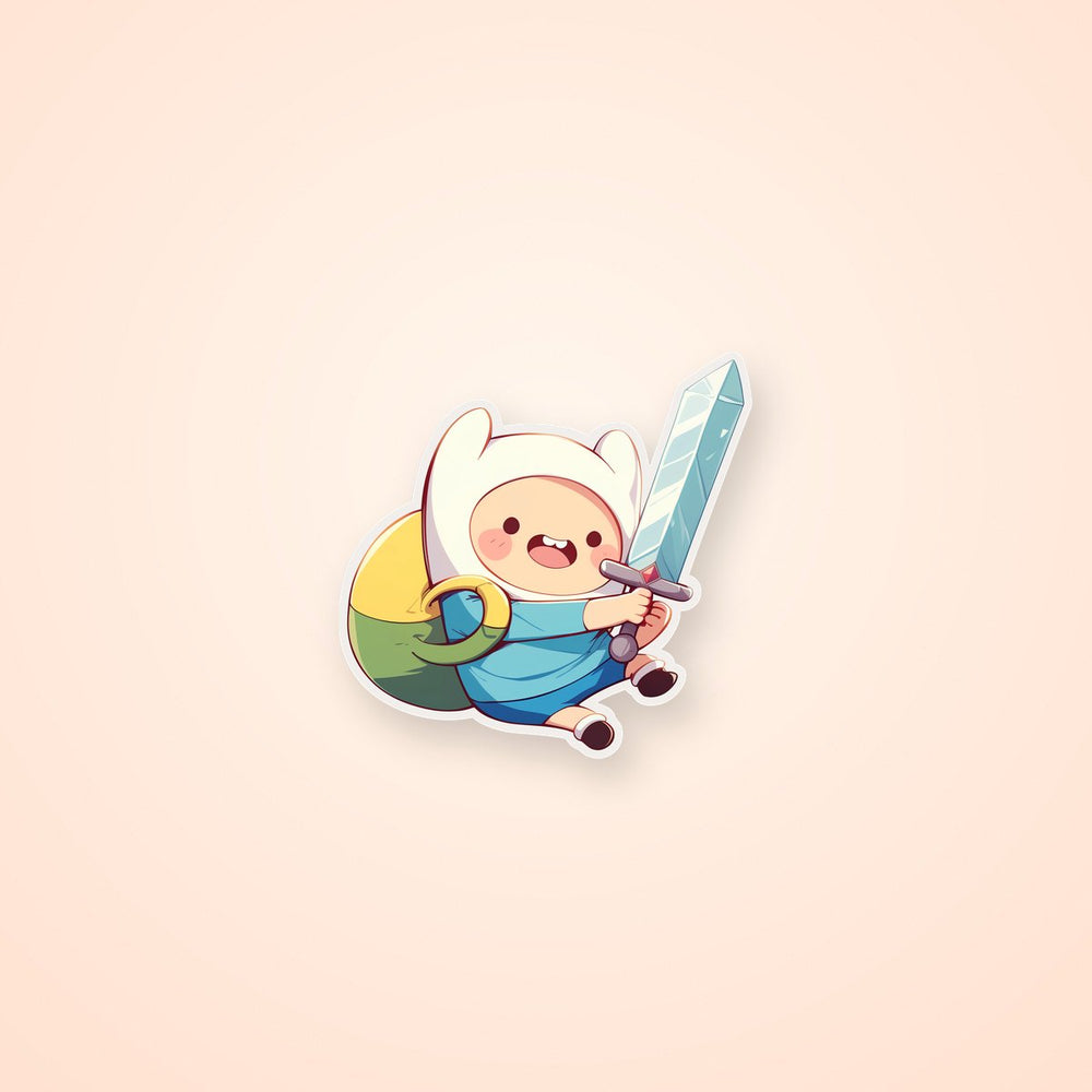Kawai Finn Sword Adventure Time Sticker