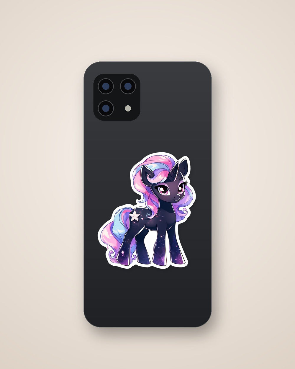 Aesthetic Cute Black Unicorn Sticker