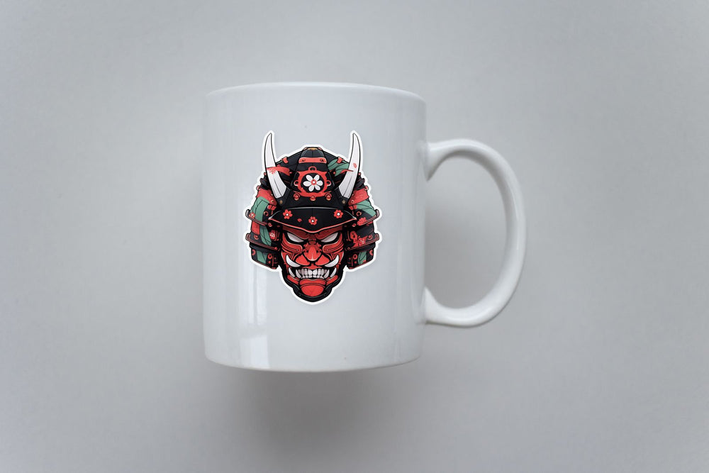 Aesthetic Japanese Samurai Mask Sticker