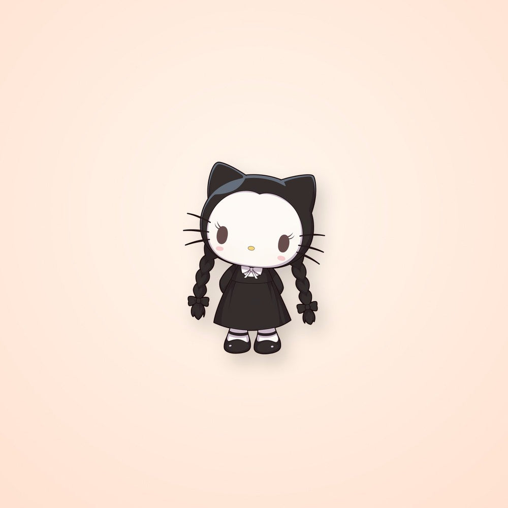 Wednesday Addams Hello Kitty Costume Sticker