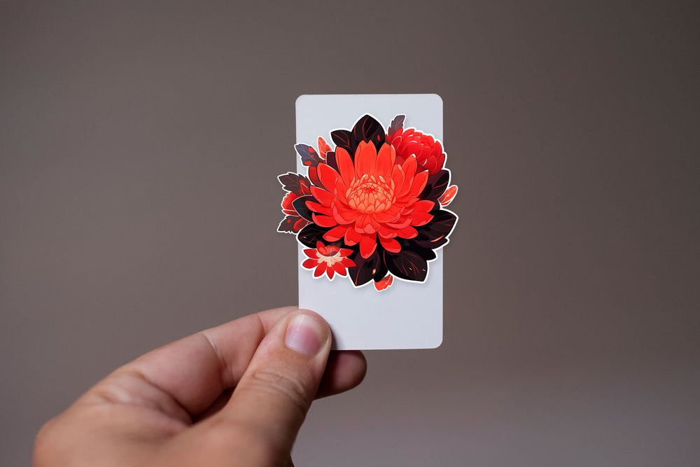 Red Tropical Flower Sticker