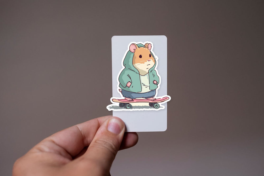 Hamster Hoodie Skateboard Kawaii Sticker