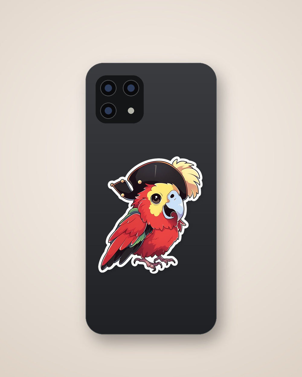 Red Parrot in Pirate Hat Sticker