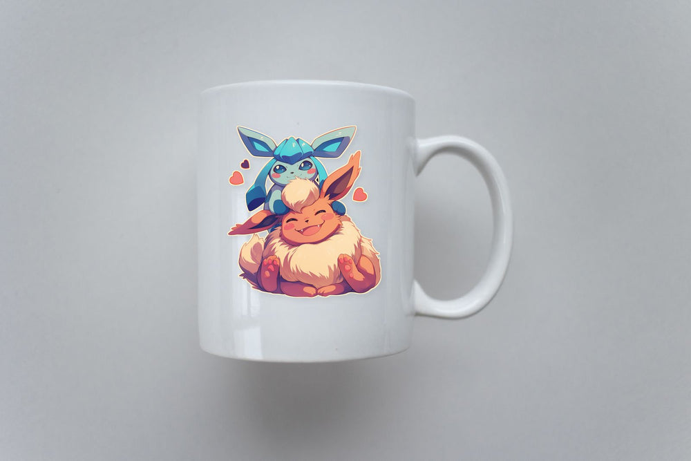 Glaceon and Flareon Cuddling Sticker
