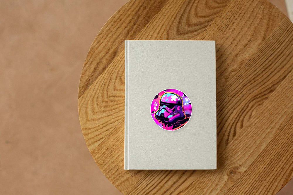 Star Wars Pink Trooper Head Round Sticker