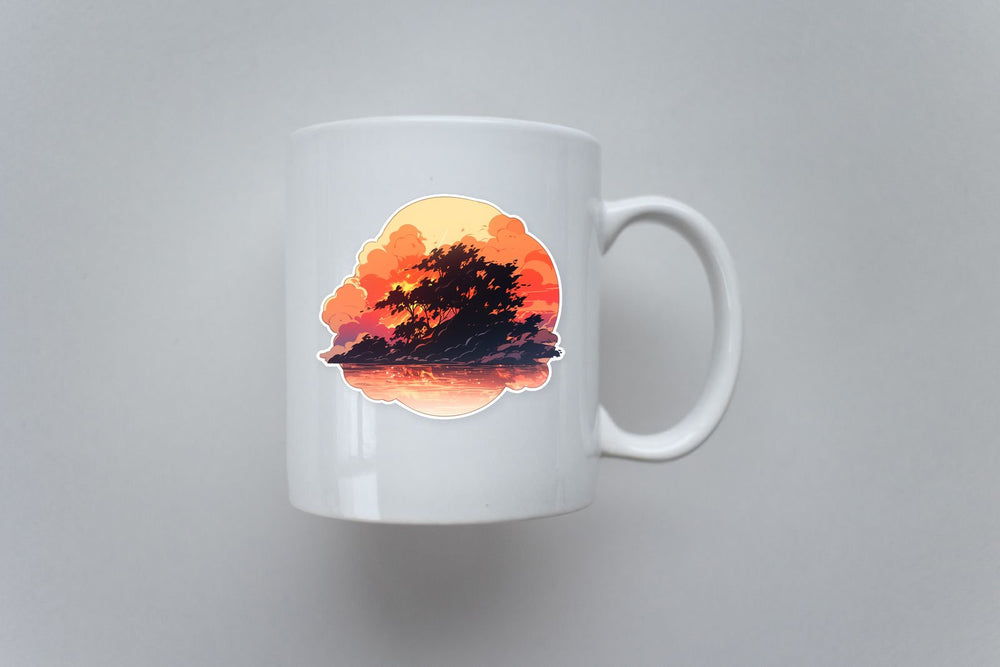 Burning Forest Art Sticker