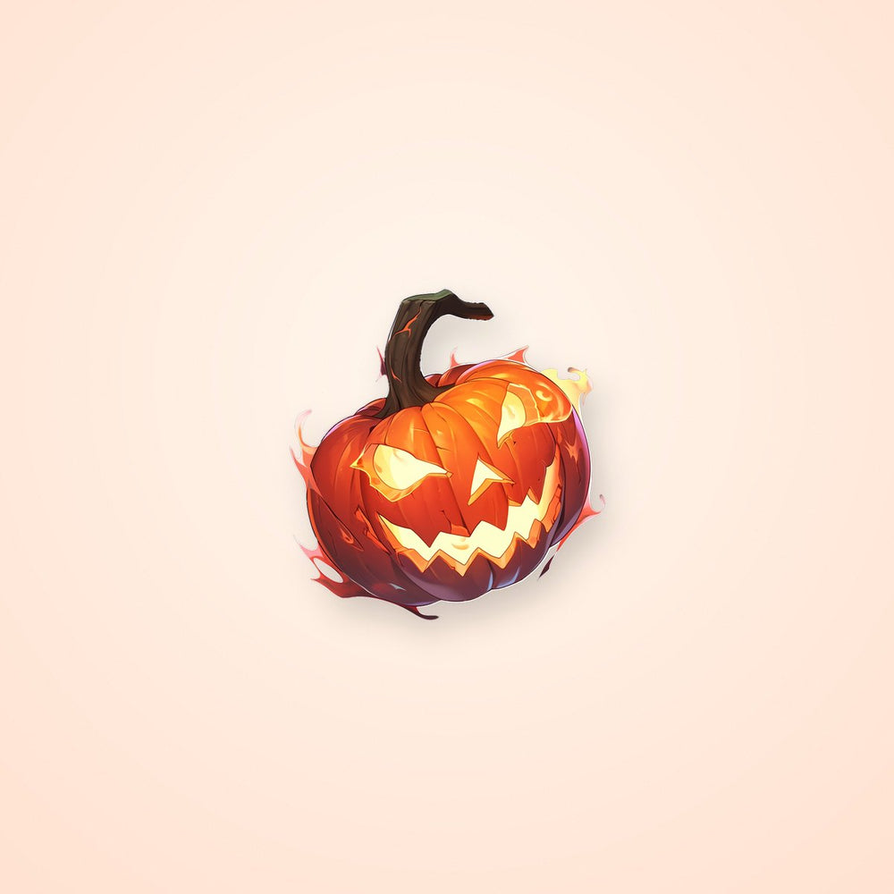 Halloween Pumpkin on Fire Sticker
