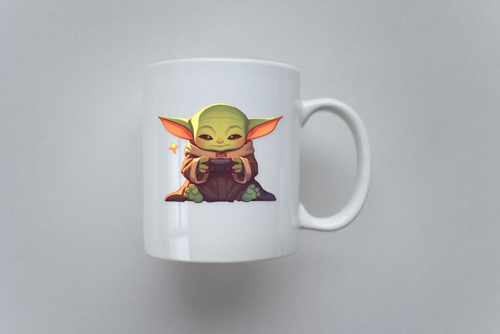 Baby Yoda Playing Games Sticker
