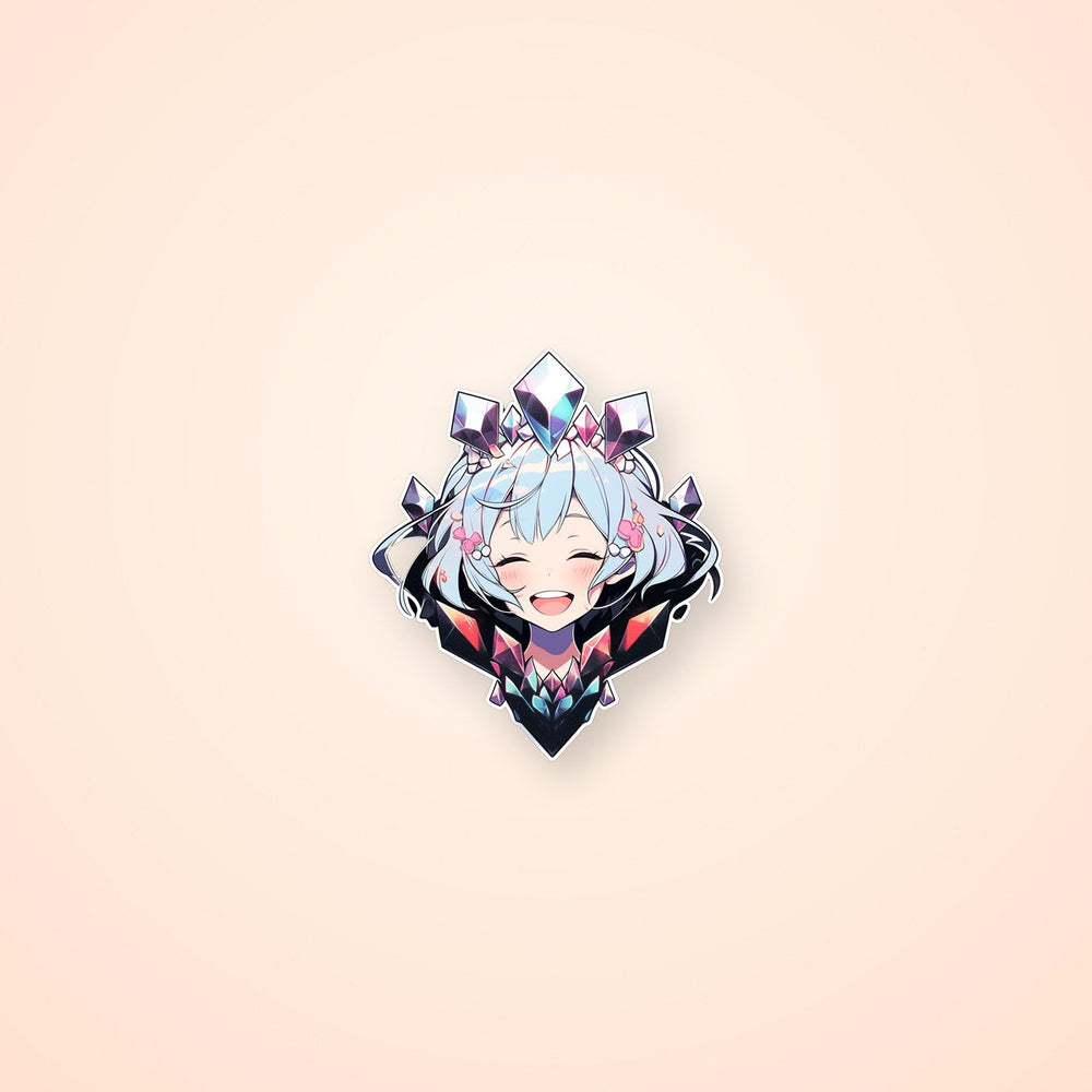 Cute Anime Girl Gems Aesthetic Sticker