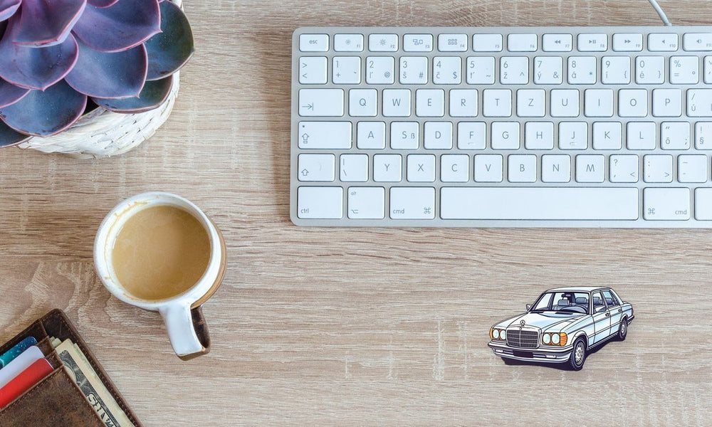 White Mercedes- Benz W126 Sticker
