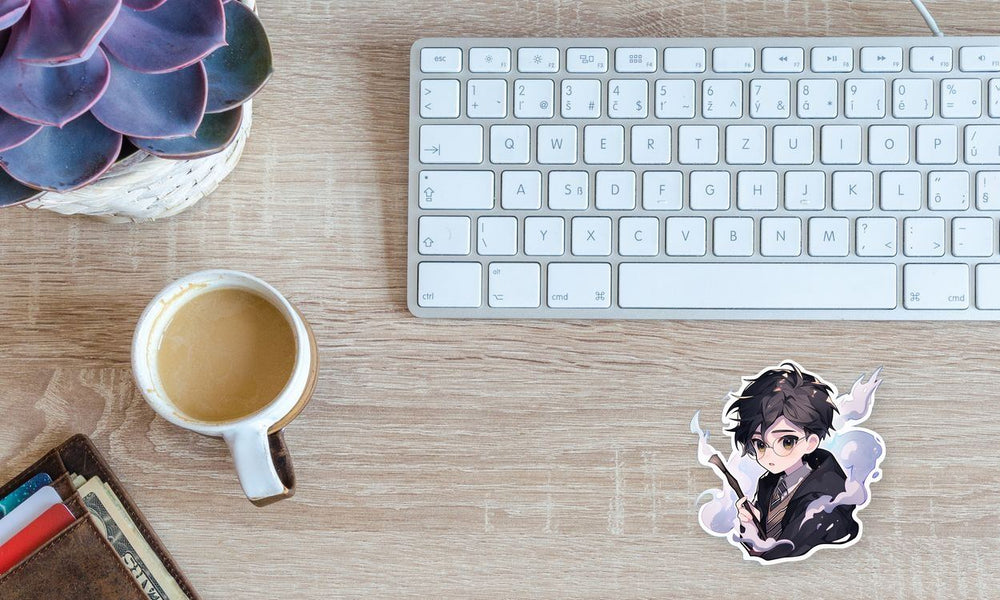 Anime Harry Potter with Wand Sticker