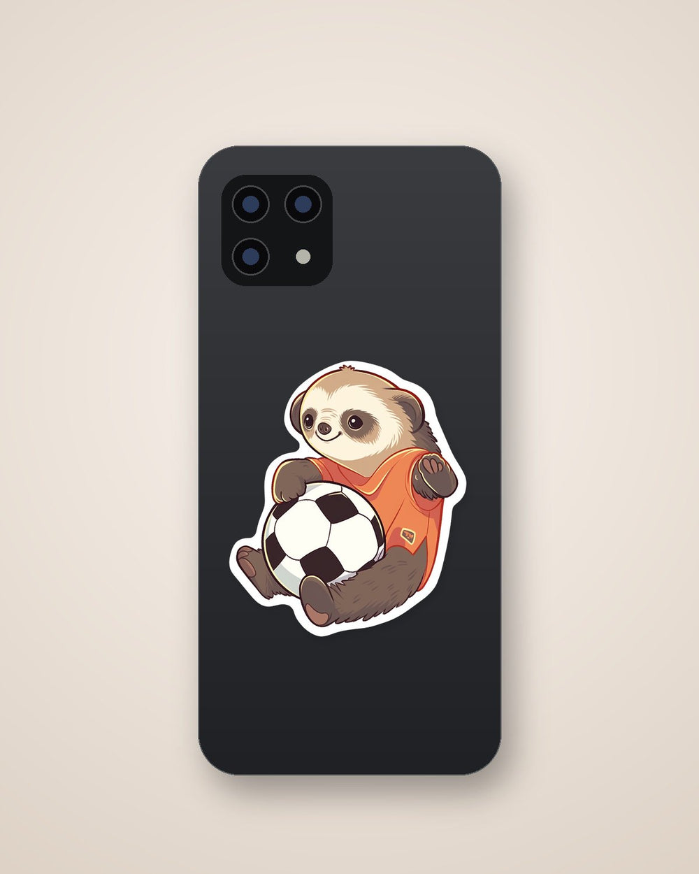 Sloth Sitting with Soccer Ball Sticker