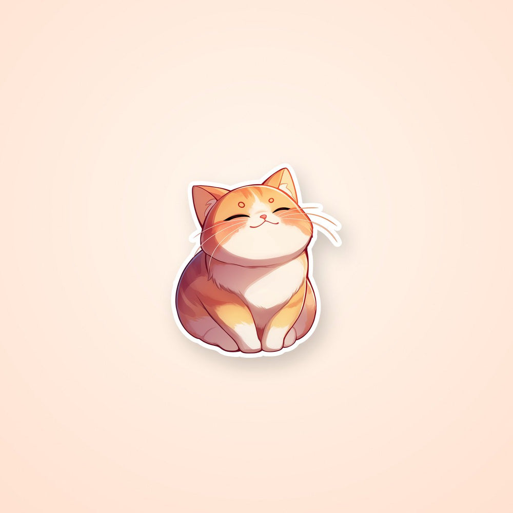 Cute Orange Cat Happy Smile Sticker