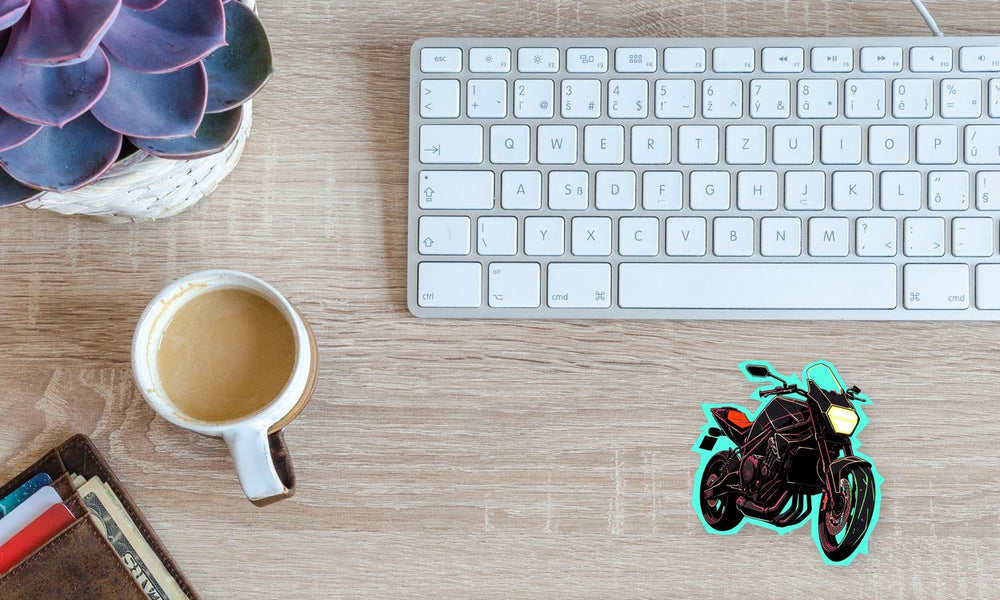 Motorcycle Turquoise Stroke Sticker