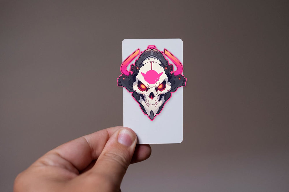 Hardcore Skull Pink Stroke Sticker