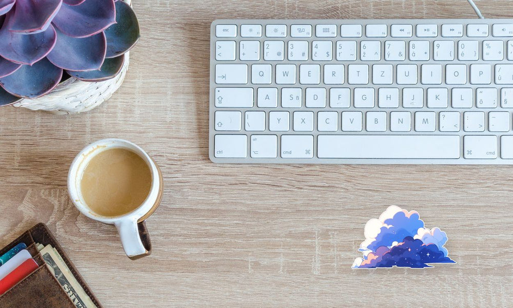 Aesthetic Evening White-Blue Clouds Sticker