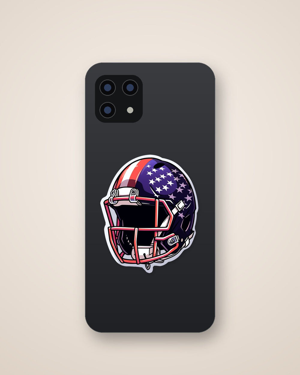 American Football Helmet with USA Flag Sticker