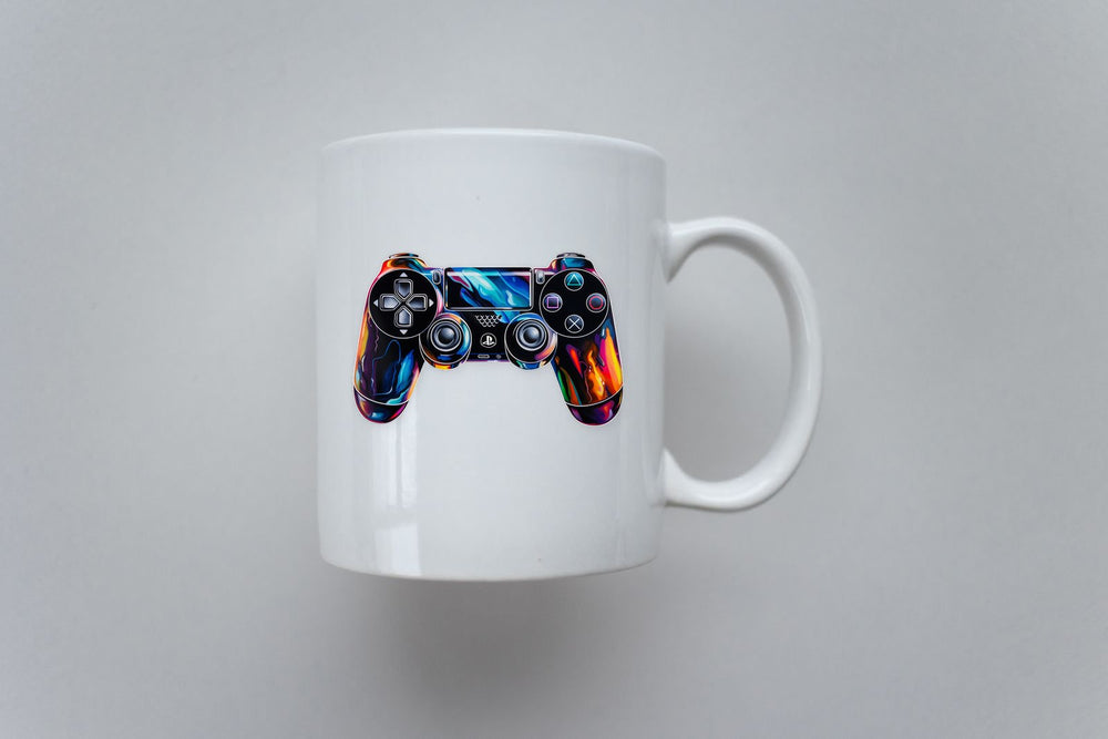 Ps4 Dualshock in Multicolored Flames Sticker