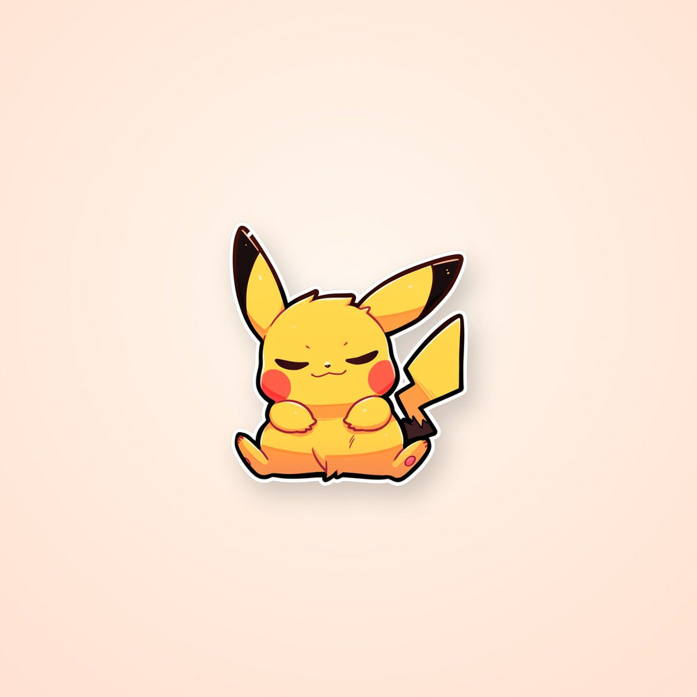 Pokemon Cute Pikachu with Closed Eyes Sticker