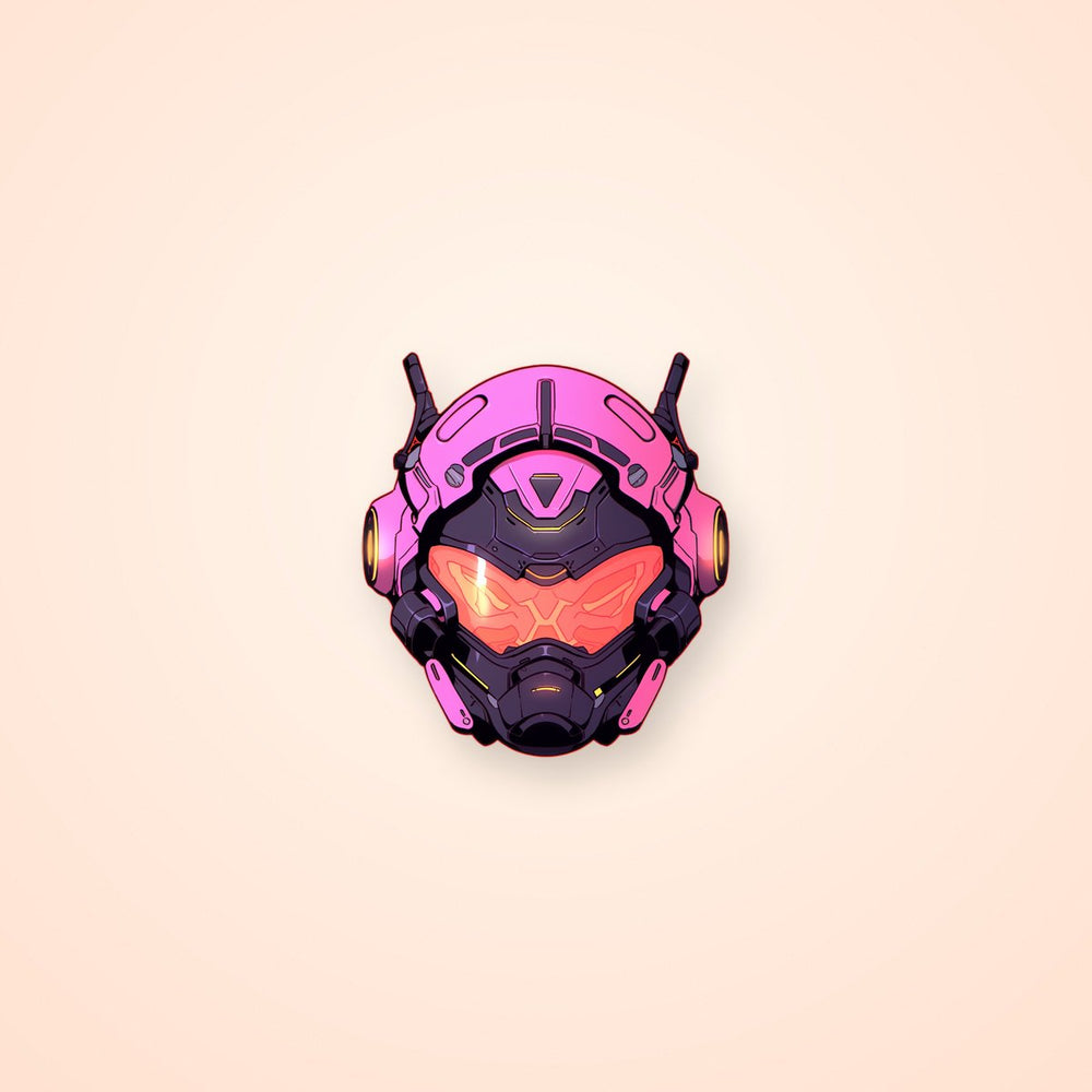 Pink Cyberpunk Helmet Sticker