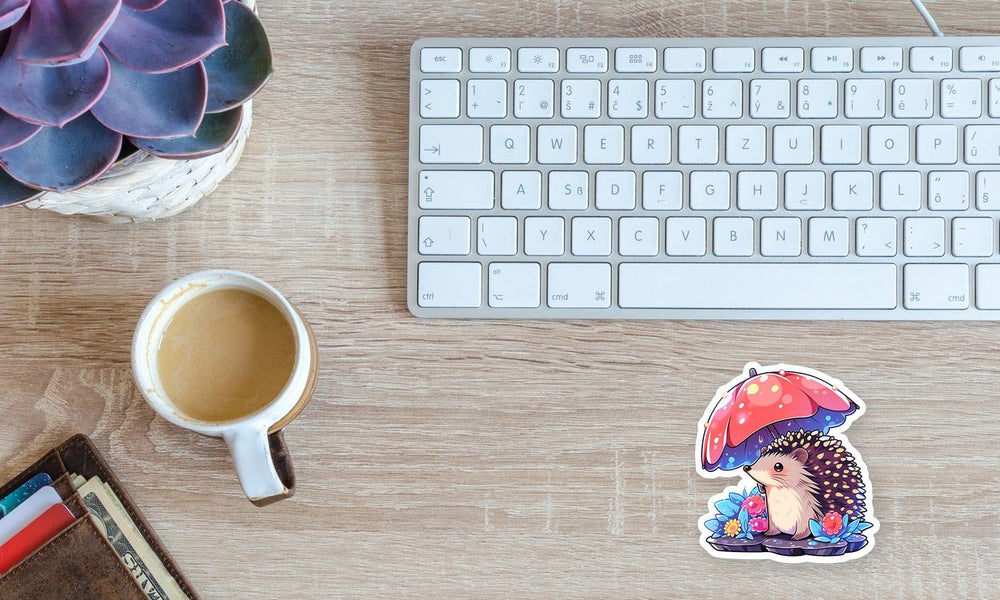 Cute Hedgehog with Umbrella Sticker