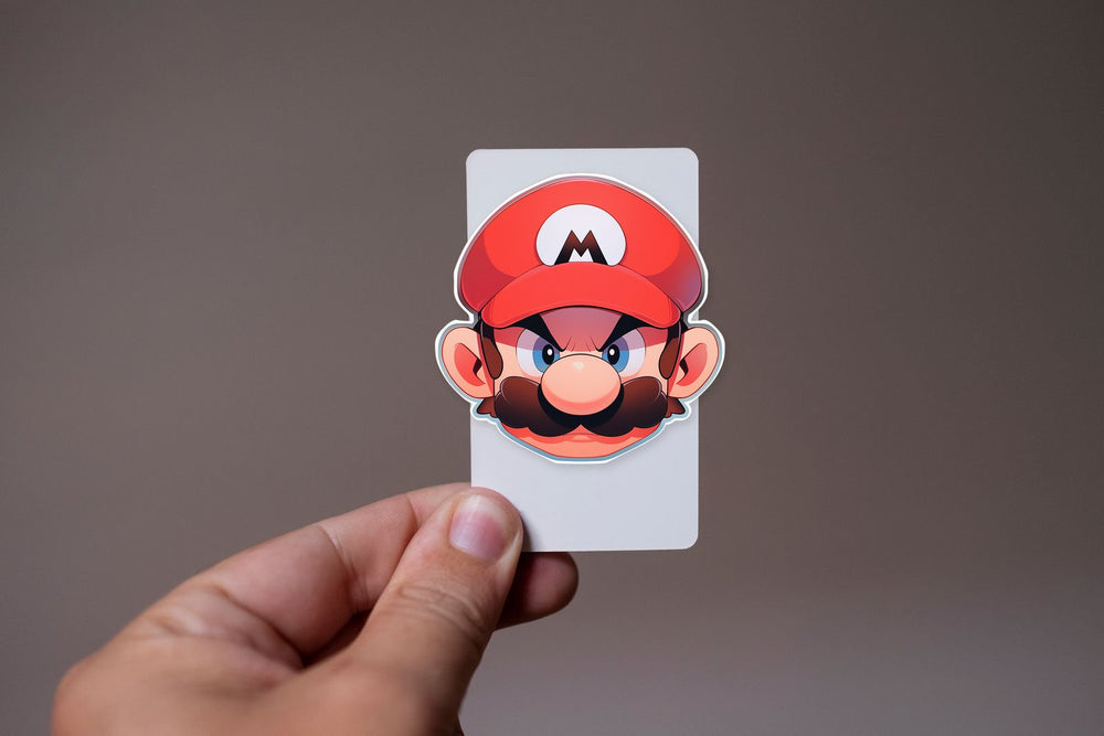 Angry Mario Head Aesthetic Sticker