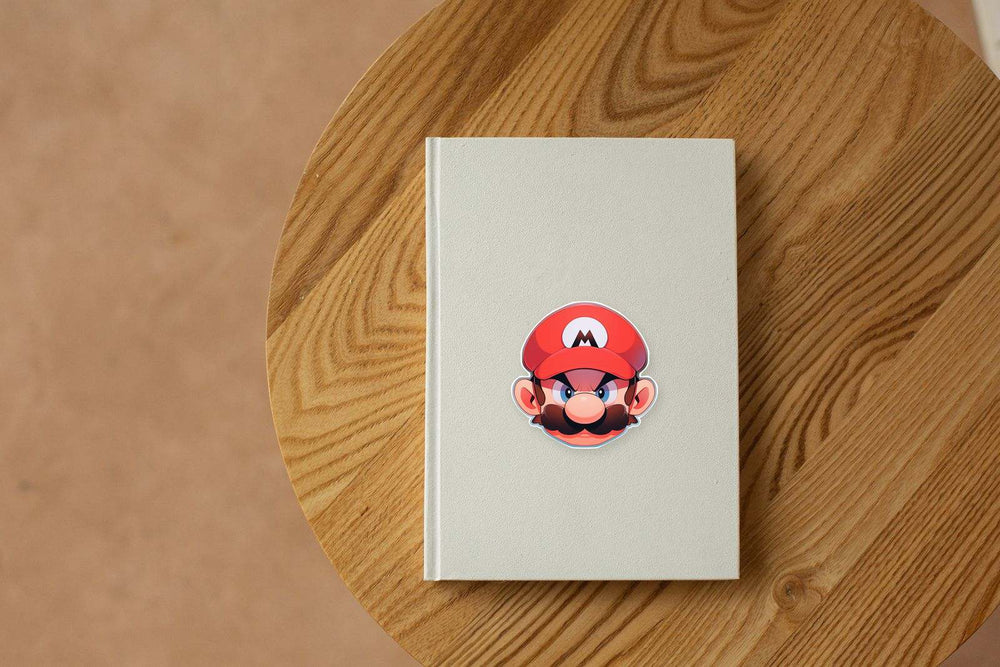 Angry Mario Head Aesthetic Sticker