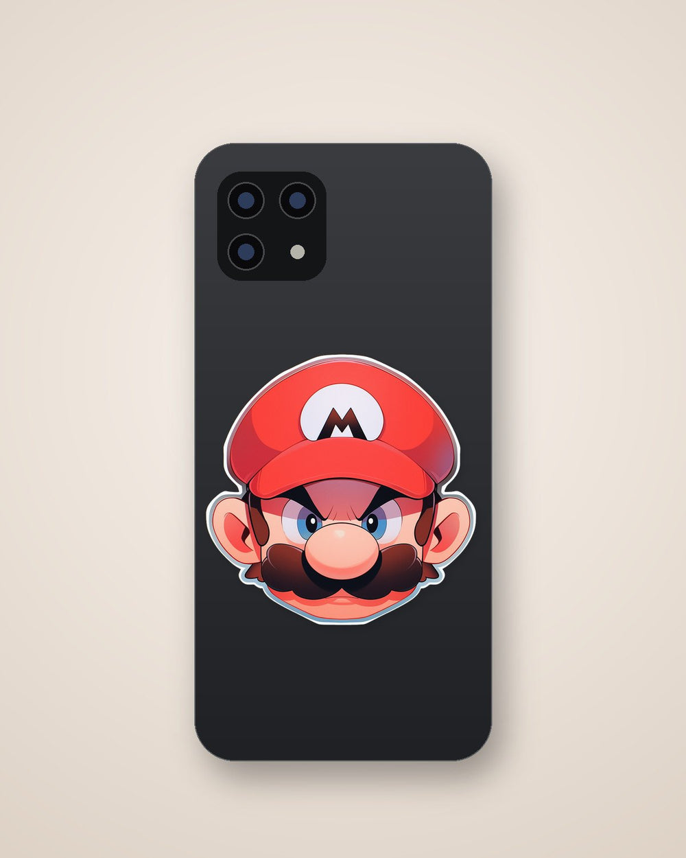 Angry Mario Head Aesthetic Sticker