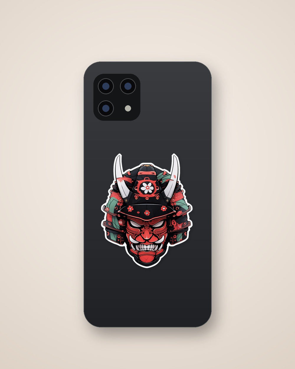 Aesthetic Japanese Samurai Mask Sticker