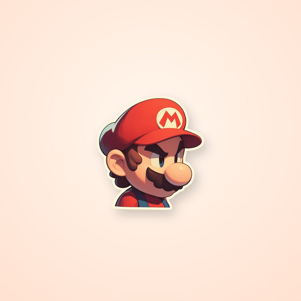 Super Mario Bros Mario Serious Look Sticker