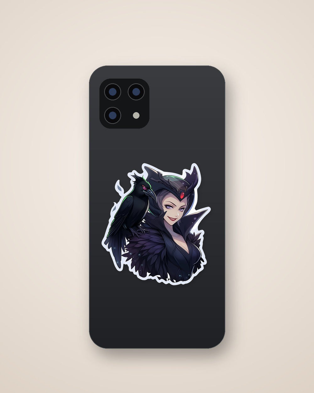 Mystical Girl with Raven Sticker