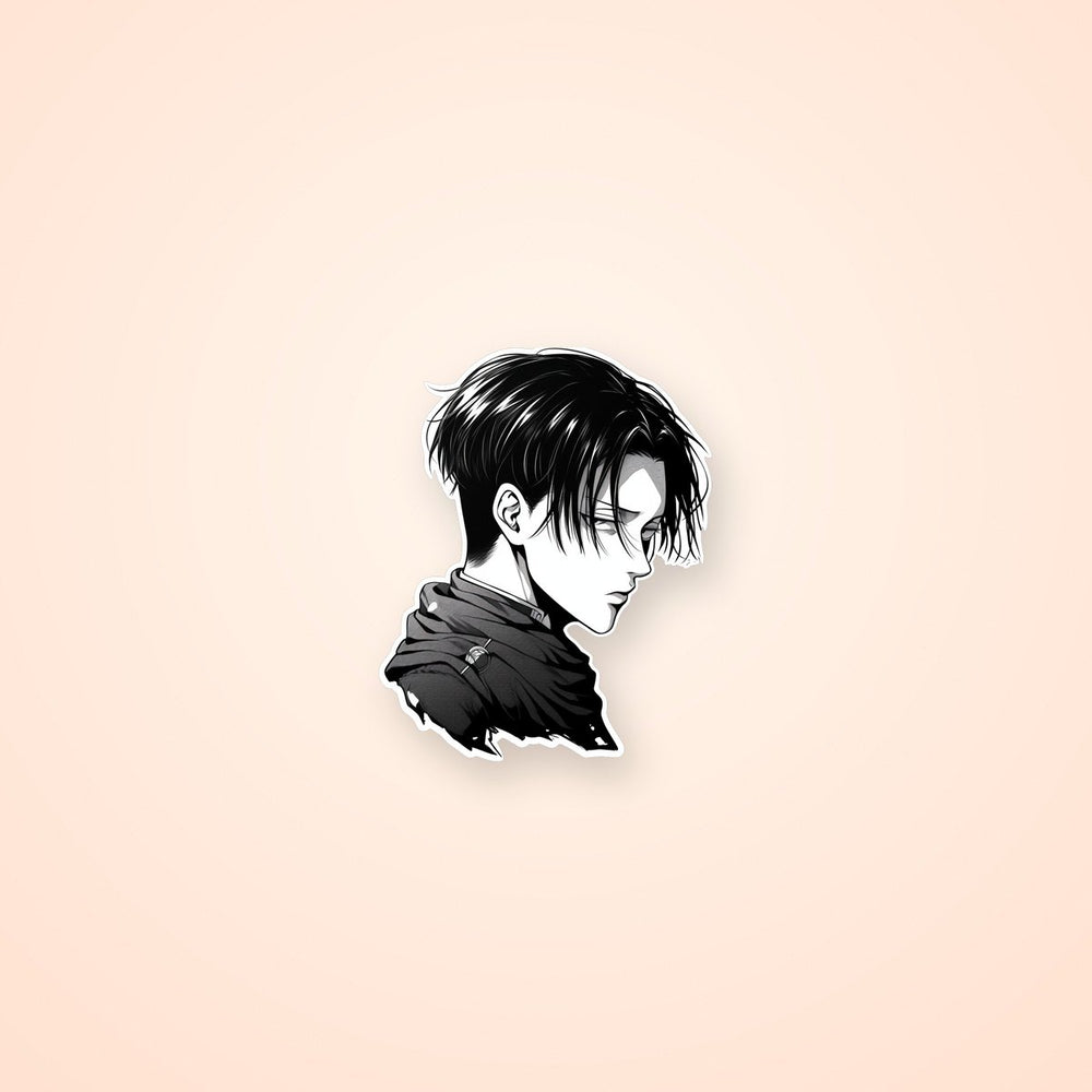 Aot Levi Ackerman B&W Manga Sticker