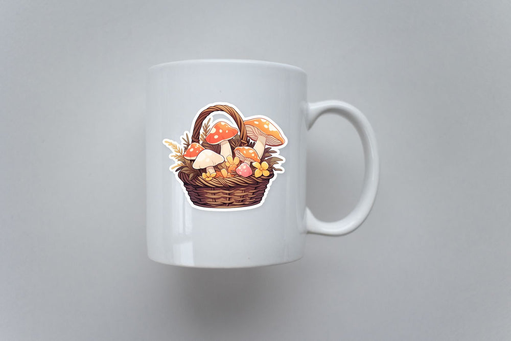 Mushrooms in a Basket Sticker
