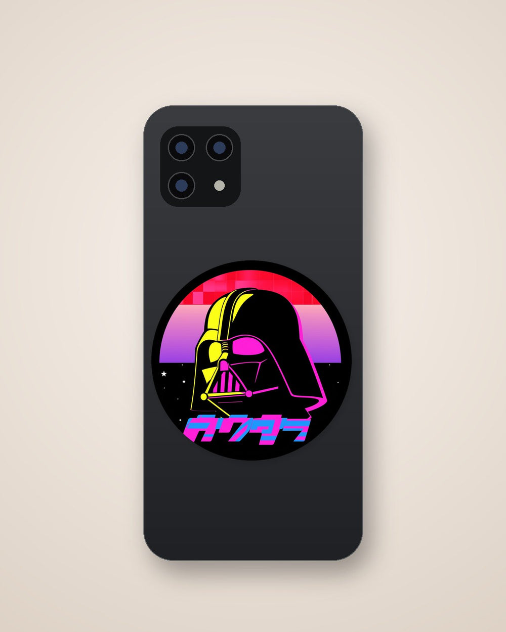 Retro Darth Vader Round Sticker