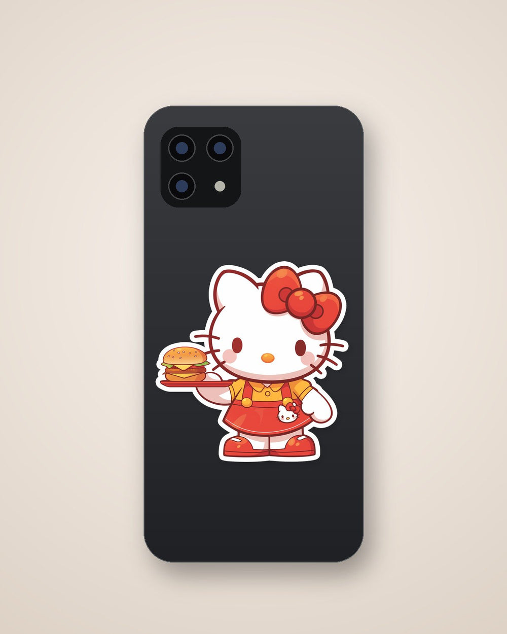 Hello Kitty Burger Tray Cute Fast Food Sticker