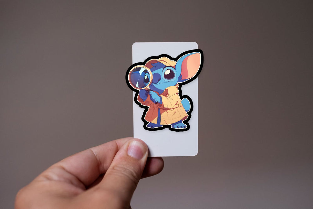 Stitch Detective Magnifying Glass Cute Sticker
