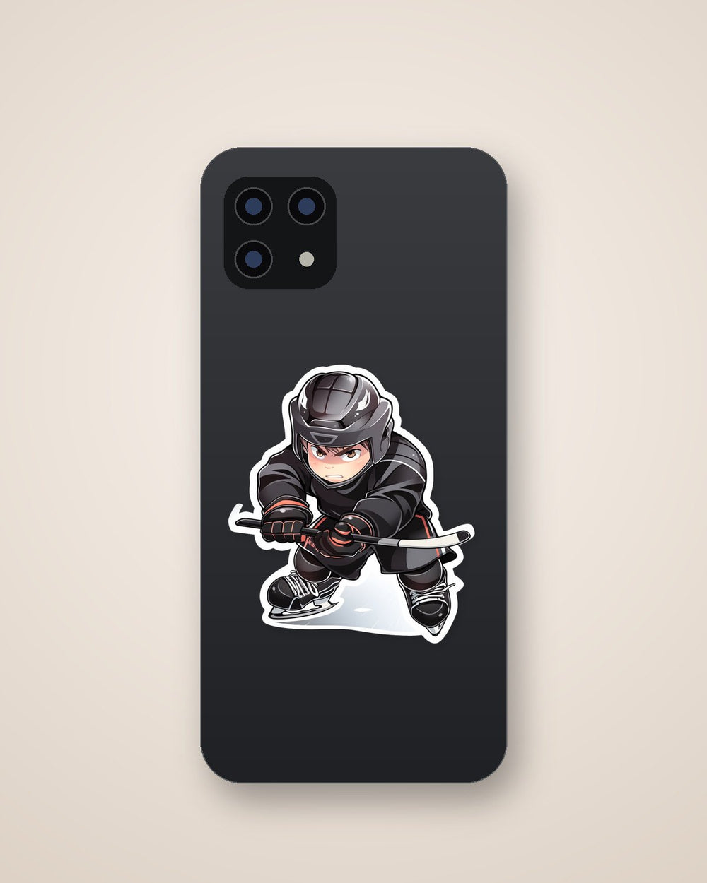 Cute Aggressive Hockey Player Sticker