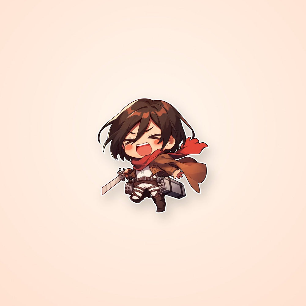 Happy Mikasa Attack on Titan Sticker