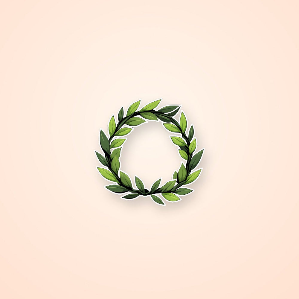 Aesthetic Green Laurel Wreath Sticker