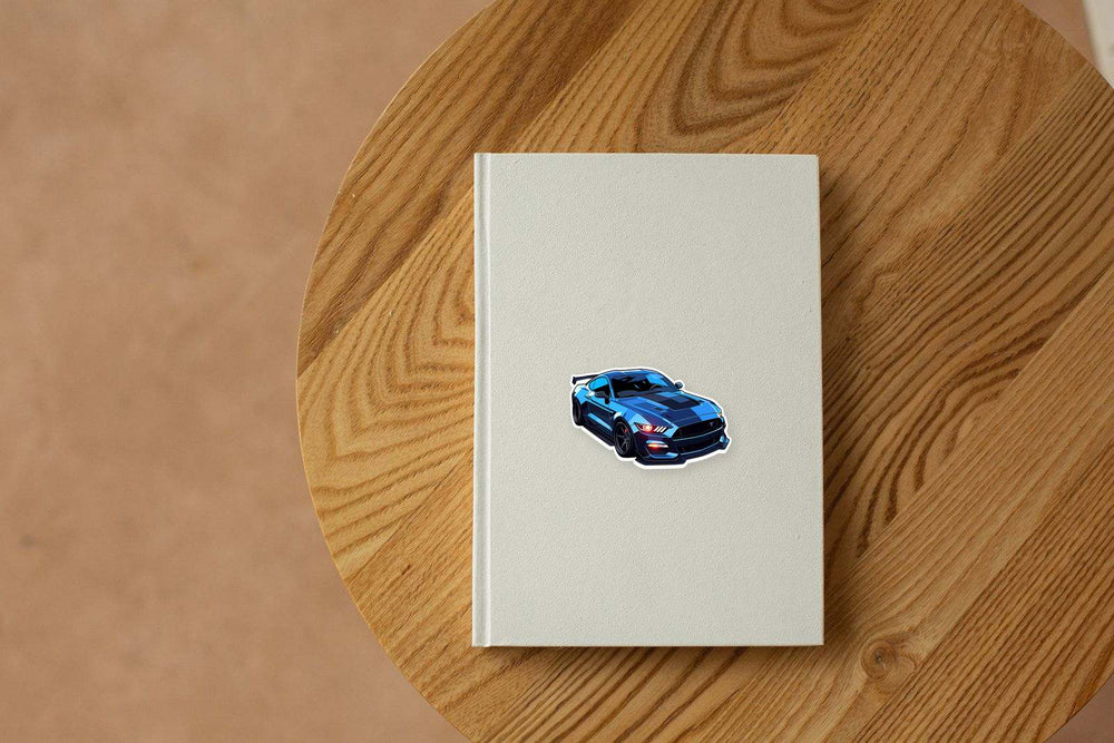 Blue Ford Mustang Sticker