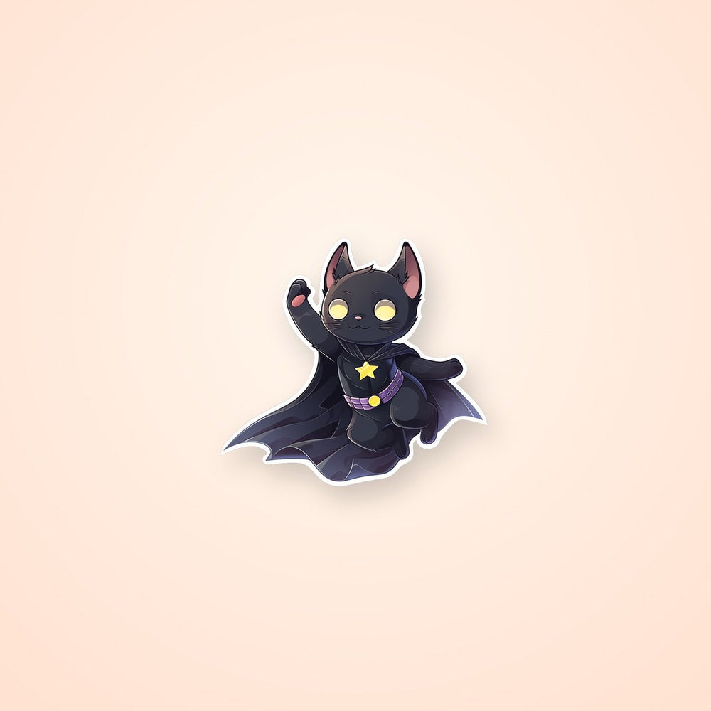 Black Cat Superhero Sticker
