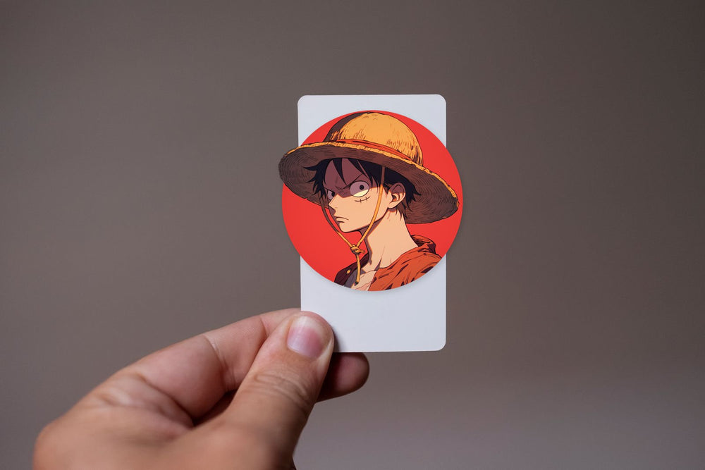 Luffy Straw Hat Red Background Sticker
