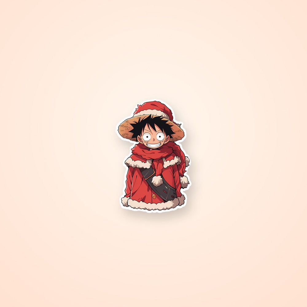 One Piece Luffy in Santa Claus Costume Sticker