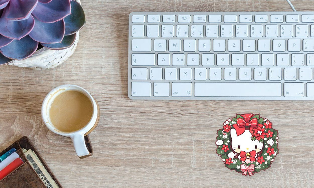 Hello Kitty with Christmas Wreath Sticker