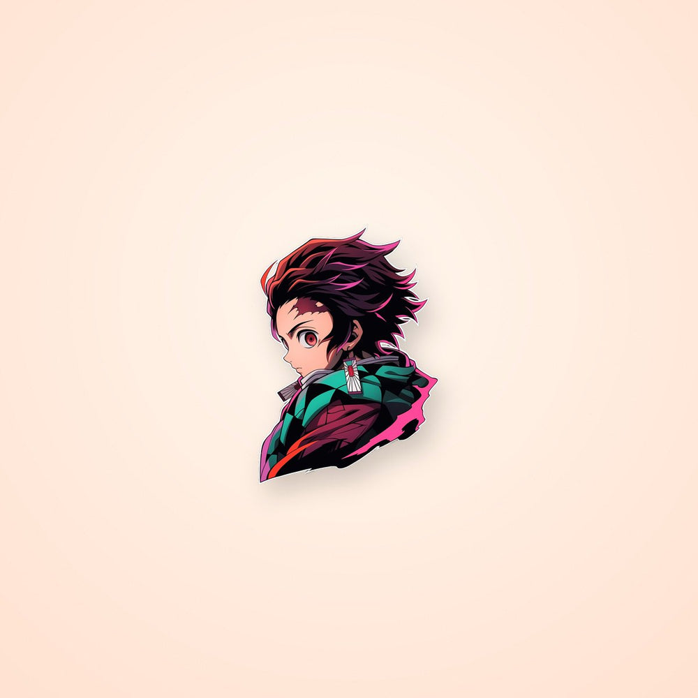 Tanjiro Kamado Looks from the Side Sticker
