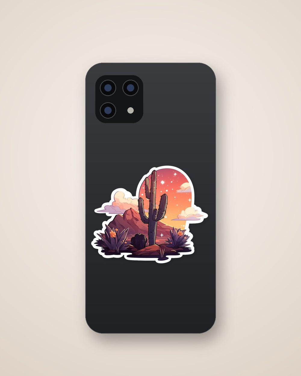 Aesthetic Desert with Cactus Sticker