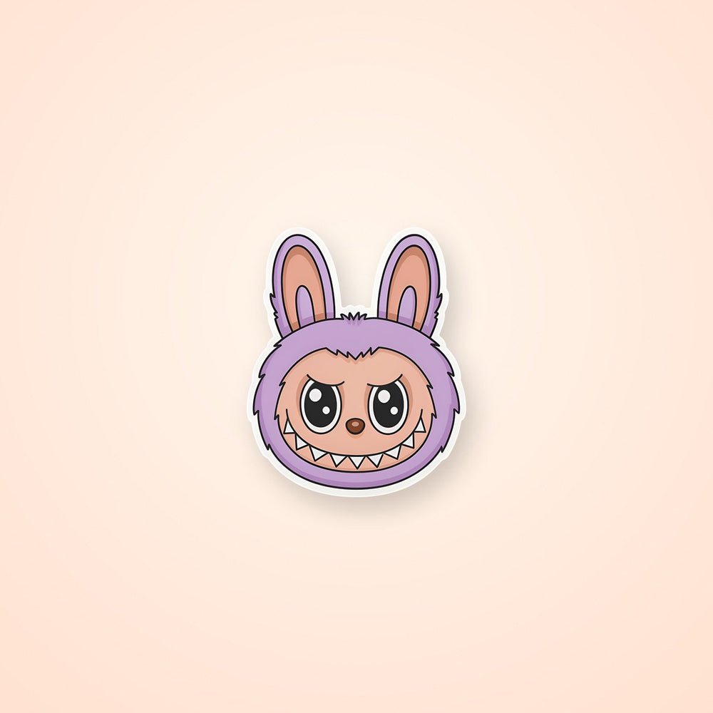 Purple Labubu Head Sticker