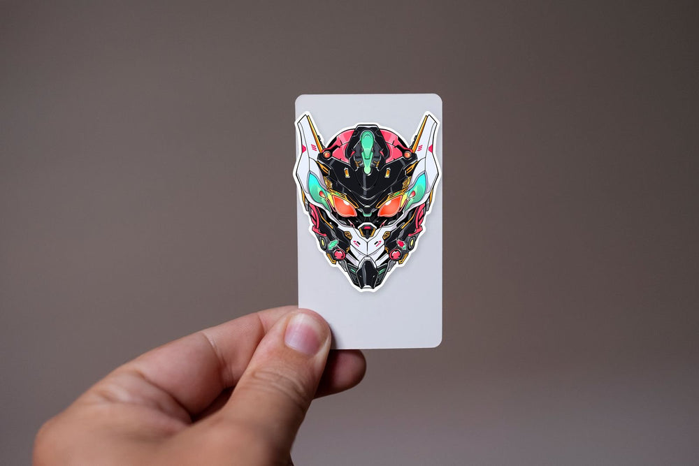 Cyborg Mech Warrior Head Sticker