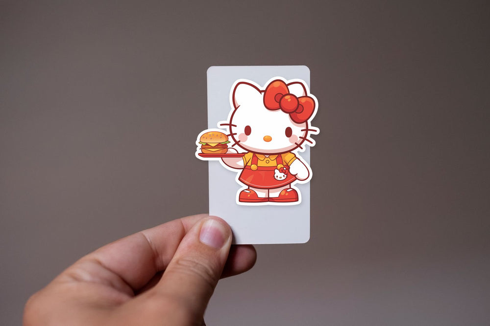 Hello Kitty Burger Tray Cute Fast Food Sticker
